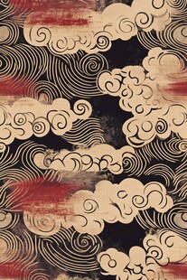 中式云纹复古风图案设计