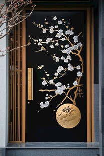 中式繁花入户门装饰之美