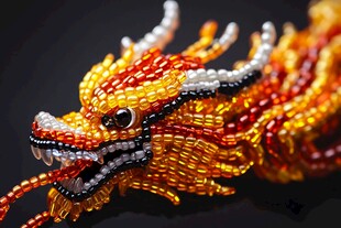 手工串珠龙首 精致工艺