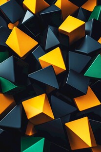 多彩立体几何方块组合