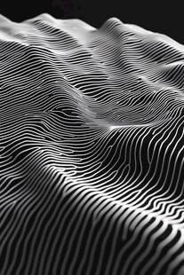 黑白线条起伏抽象纹理图