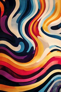 彩色波浪抽象艺术图案
