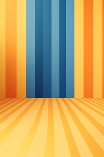 橙蓝条纹背景空间场景