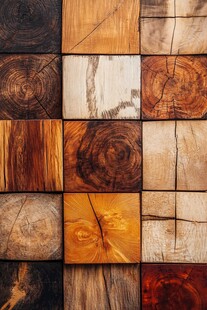 多样木纹拼接的木材展示