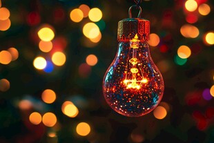 梦幻圣诞灯泡 闪烁节日氛围