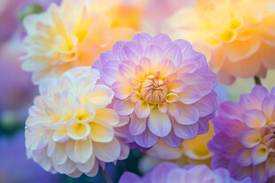 多彩大丽花绽放美丽瞬间