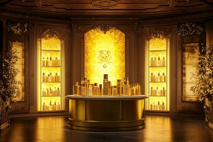 奢华美妆店铺的精致陈列