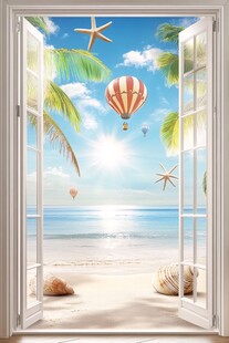 推开窗邂逅夏日海滩美景