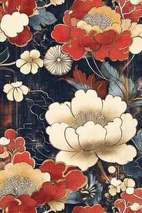 中式复古花卉图案纹理