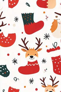 圣诞主题可爱图案插画