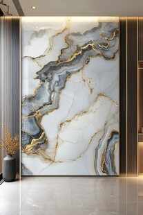 奢华大理石纹理玄关背景墙