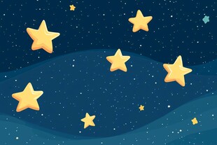 梦幻星空下的闪耀星星