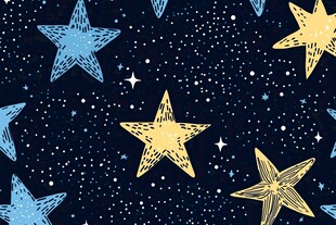 梦幻星空星星无缝图案