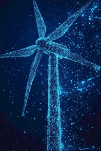 科技感风力发电机数字图像