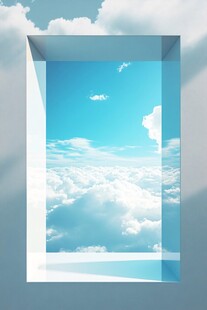 透过窗口望梦幻云海