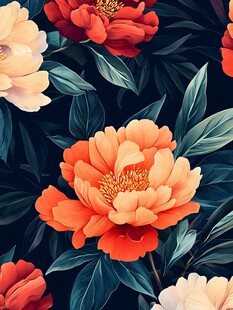 绚丽牡丹花卉图案背景