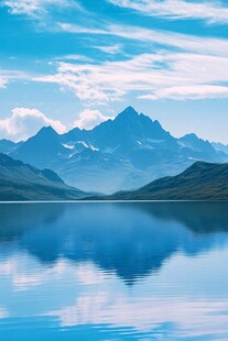高山湖泊的静谧美景