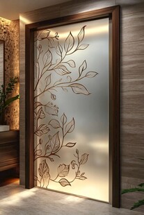 艺术玻璃门 优雅家居之选