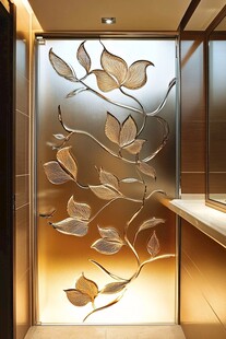 雕花玻璃隔断 精致艺术感