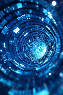 蓝色科技感隧道未来景象