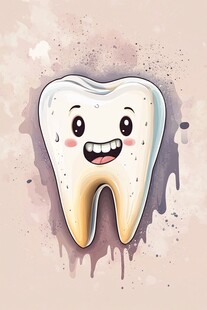 可爱卡通牙齿形象插画