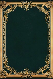 古典金色花纹墨绿色边框
