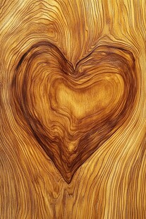 木纹中的心形纹理