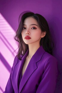 紫衣女子的优雅时尚写真
