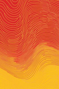 红黄渐变波浪线条背景图