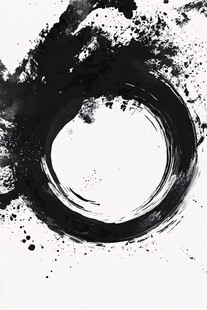墨韵圆环艺术纹理图