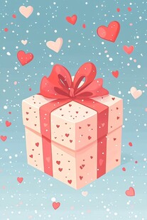 爱心礼物盒 浪漫氛围背景