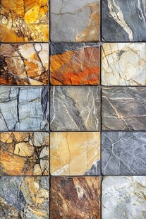 多彩大理石纹理瓷砖拼图