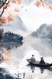 秋江泛舟图