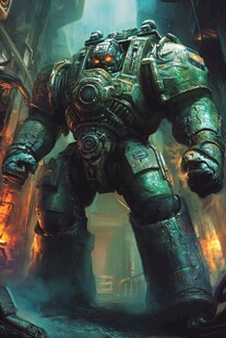 机械战甲屹立未来废墟