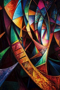 绚丽多彩的几何抽象图案