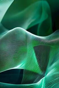 绿色流动线条抽象艺术图