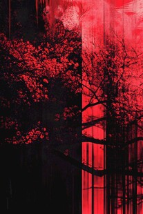 红影下的树木与建筑景观