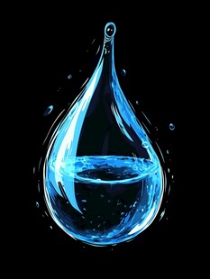 蓝色晶莹水滴效果图