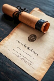 复古卷轴契约文书展示