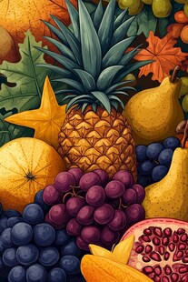 缤纷多彩的秋季水果组合