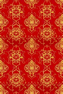 红色底金色中式花纹图案