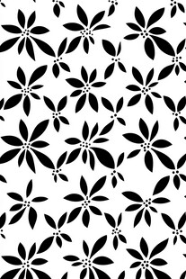 黑白花卉图案无缝背景图