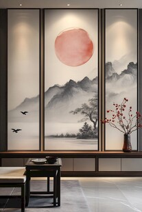 中式山水意境客厅装饰画