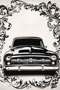 复古汽车装饰图案设计