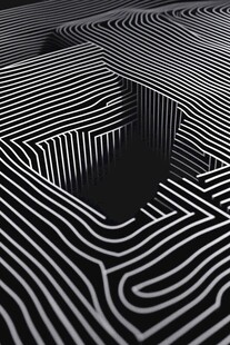 黑白线条构成的神秘空间