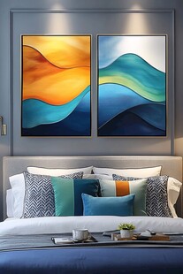 现代风卧室的艺术挂画装饰