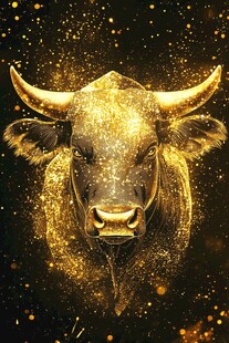金色炫彩牛头像