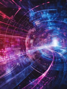 科技感未来时空隧道场景