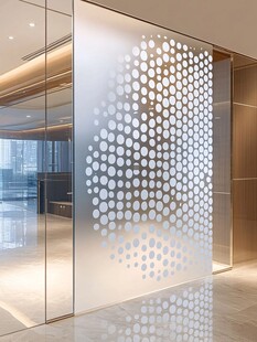 现代简约圆点玻璃隔断墙