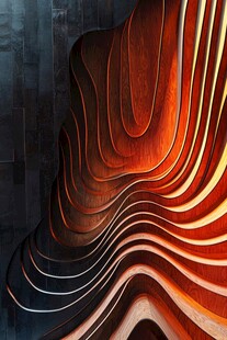 流动炫彩的波浪形立体图案